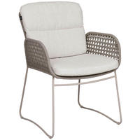 GARTENSESSEL Edelstahl Creme, Naturfarben  - Creme/Naturfarben, Basics, Textil/Metall (60,5/86/66cm) - Joop!