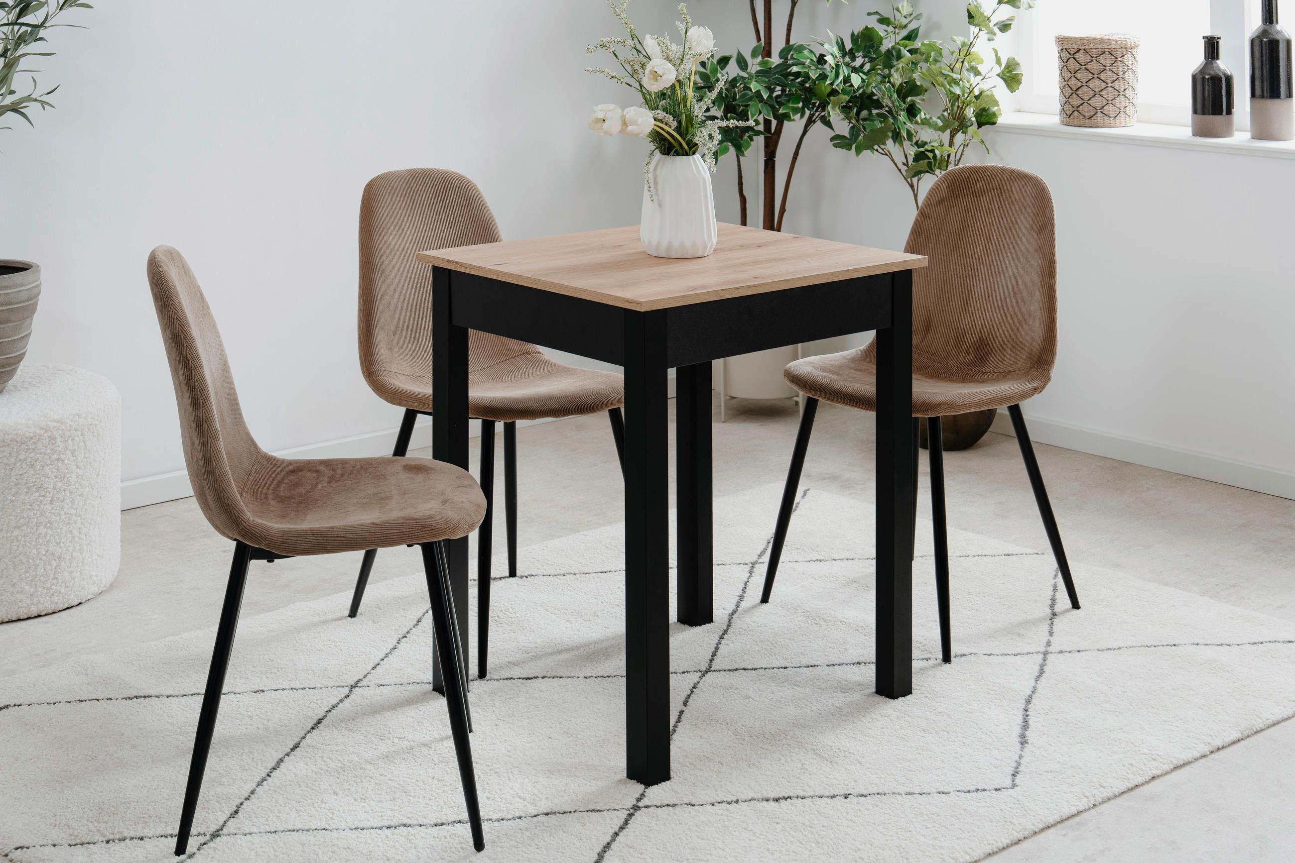 ESSTISCH in Holzwerkstoff 60/67/76 cm   - Schwarz/Eiche Artisan, Modern, Holzwerkstoff (60/67/76cm) - MID.YOU