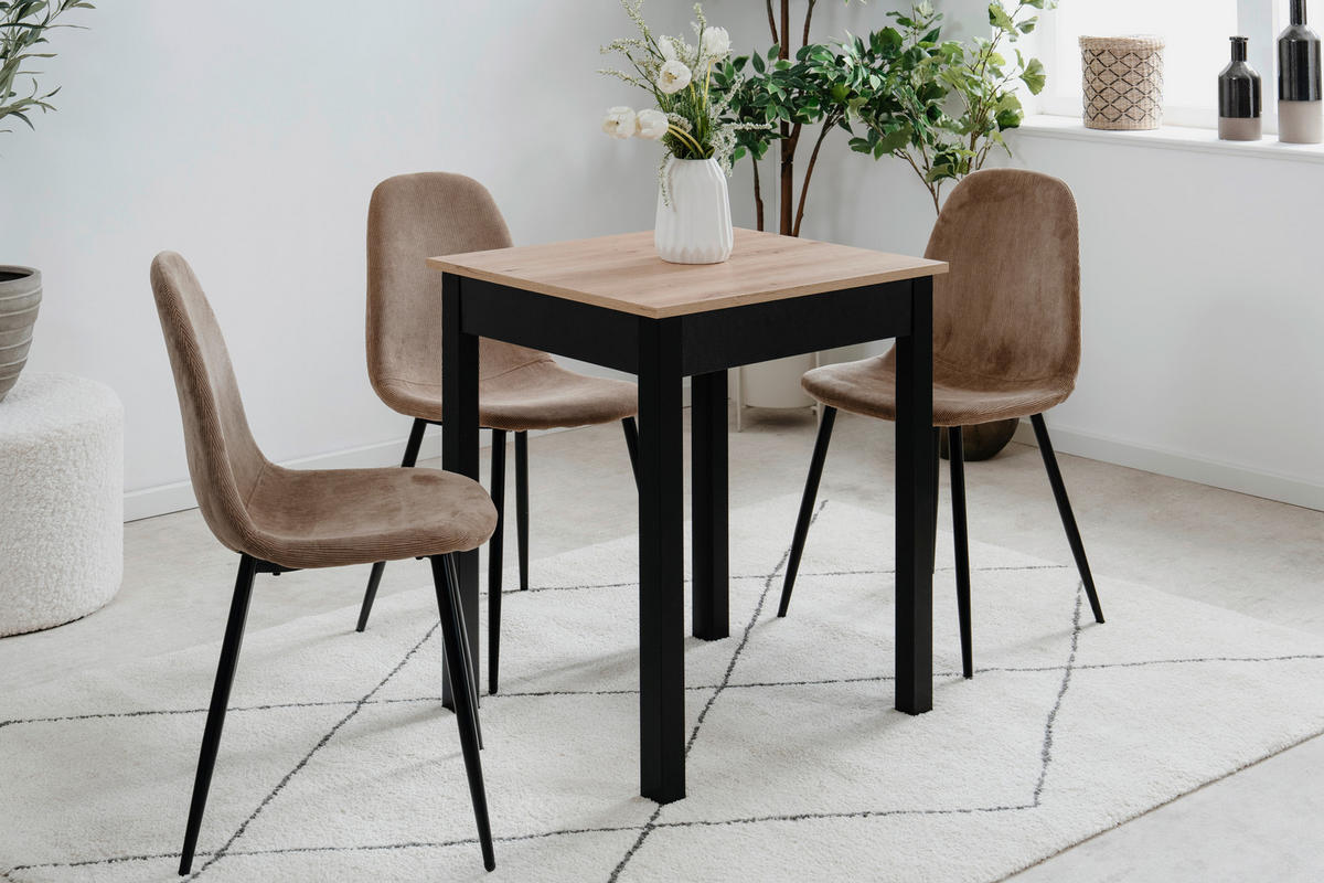 ESSTISCH in Holzwerkstoff 60/67/76 cm   - Schwarz/Eiche Artisan, Modern, Holzwerkstoff (60/67/76cm) - MID.YOU