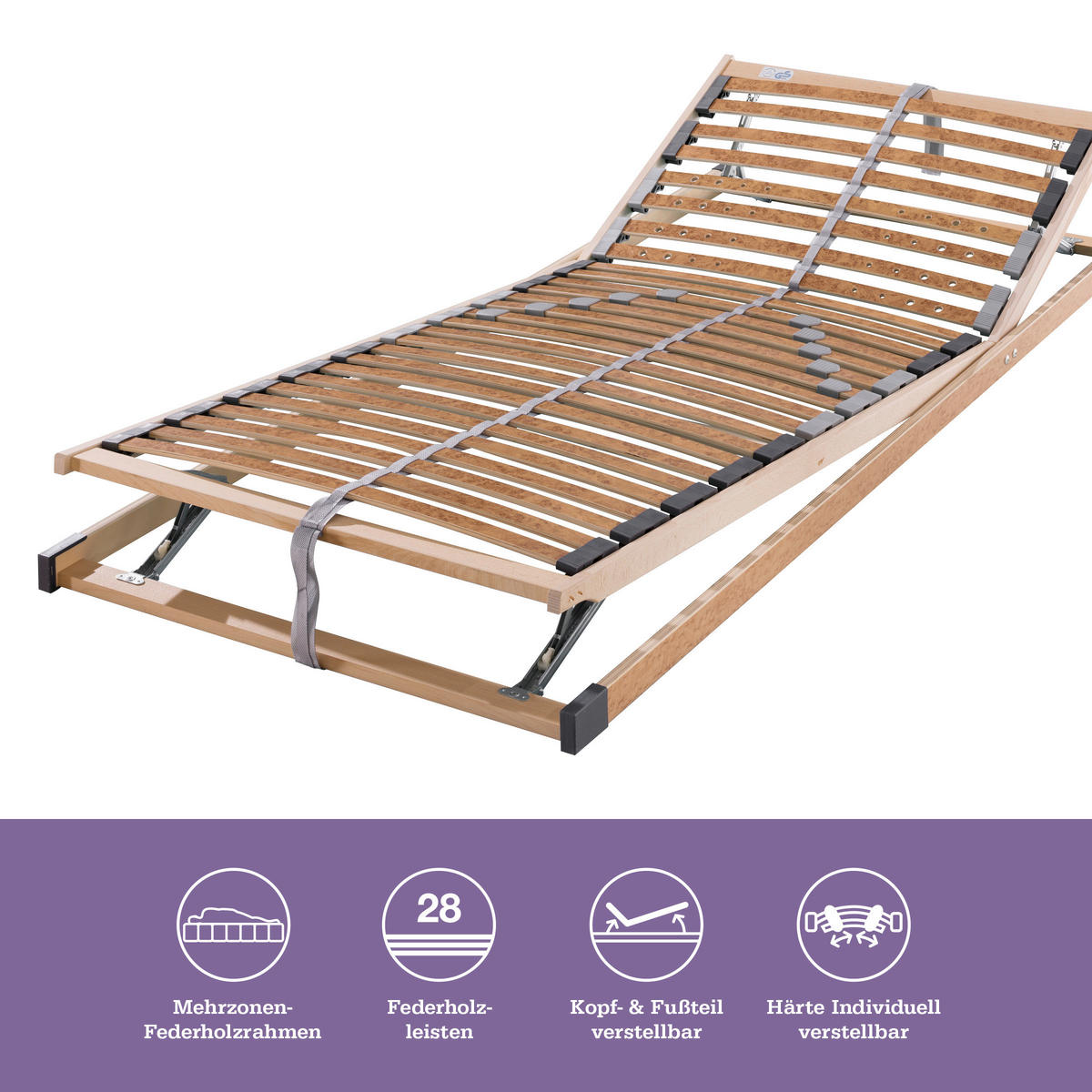 MATRATZENSET 100/200 cm  - Birkefarben, Basics, Holz (100/200cm) - Sleeptex