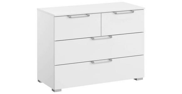 KOMMODE 80/61/42 cm in Weiß - Silberfarben/Alufarben, Design, Holzwerkstoff/Kunststoff (80/61/42cm) - Novel