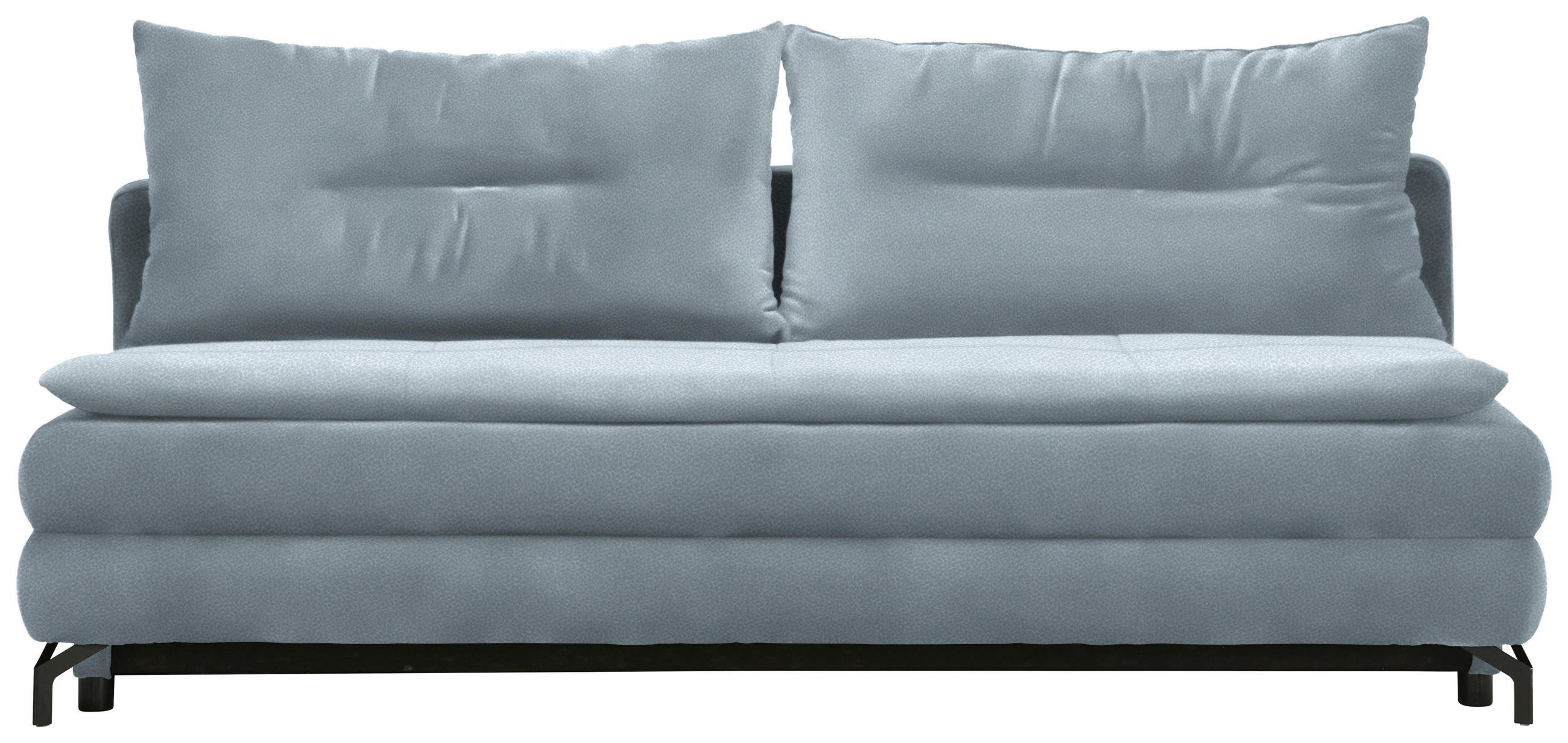 SCHLAFSOFA  in Flachgewebe Blaugrau  - Blaugrau/Schwarz, MODERN, Textil/Metall (208/73/92/102cm) - Novel