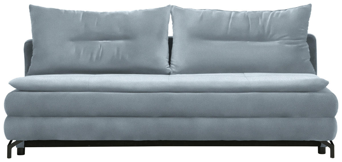 KANAPÉÁGY kékesszürke  - fekete/kékesszürke, Modern, textil/fém (208/73/92/102cm) - Novel