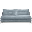 SCHLAFSOFA  in Flachgewebe Blaugrau  - Blaugrau/Schwarz, MODERN, Textil/Metall (208/73/92/102cm) - Novel