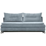 SCHLAFSOFA  in Flachgewebe Blaugrau  - Blaugrau/Schwarz, MODERN, Textil/Metall (208/73/92/102cm) - Novel