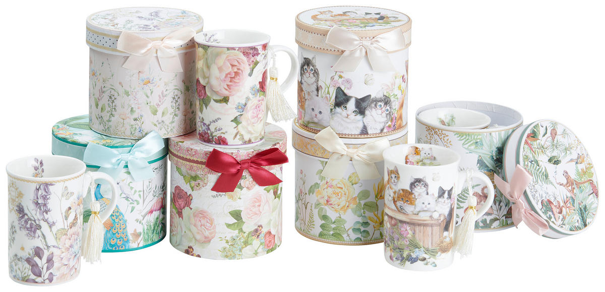 ŠÁLKA NA KÁVU nový kostný porcelán (new bone china)  - lila/hnedá, Trend, kartón/papier (320ml)