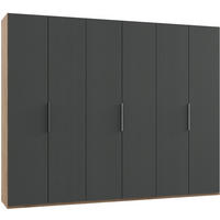 DREHTÜRENSCHRANK in Graphitfarben, Eichefarben  - Chromfarben/Eichefarben, Modern, Holzwerkstoff (300/236/58cm) - MID.YOU