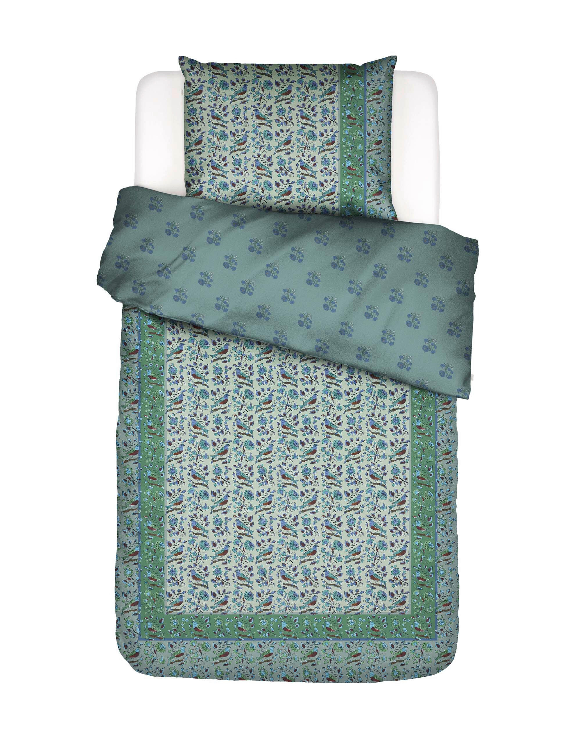 Essenza POSTEĽNÁ BIELIZEŇ, satén, zelená, 140/200 cm