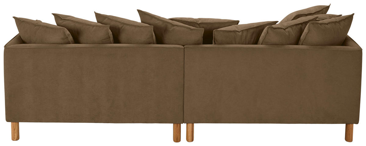 ECKSOFA Goldbraun Chenille  - Buchefarben/Goldbraun, KONVENTIONELL, Holz/Textil (162/276cm) - Carryhome