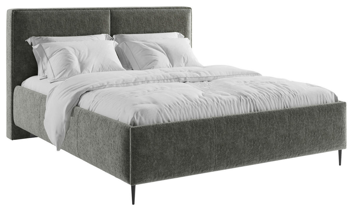 STOPPAD SÄNG 160/200 cm  i antracit  - svart/antracit, Modern, metall/trämaterial (160/200cm) - MID.YOU