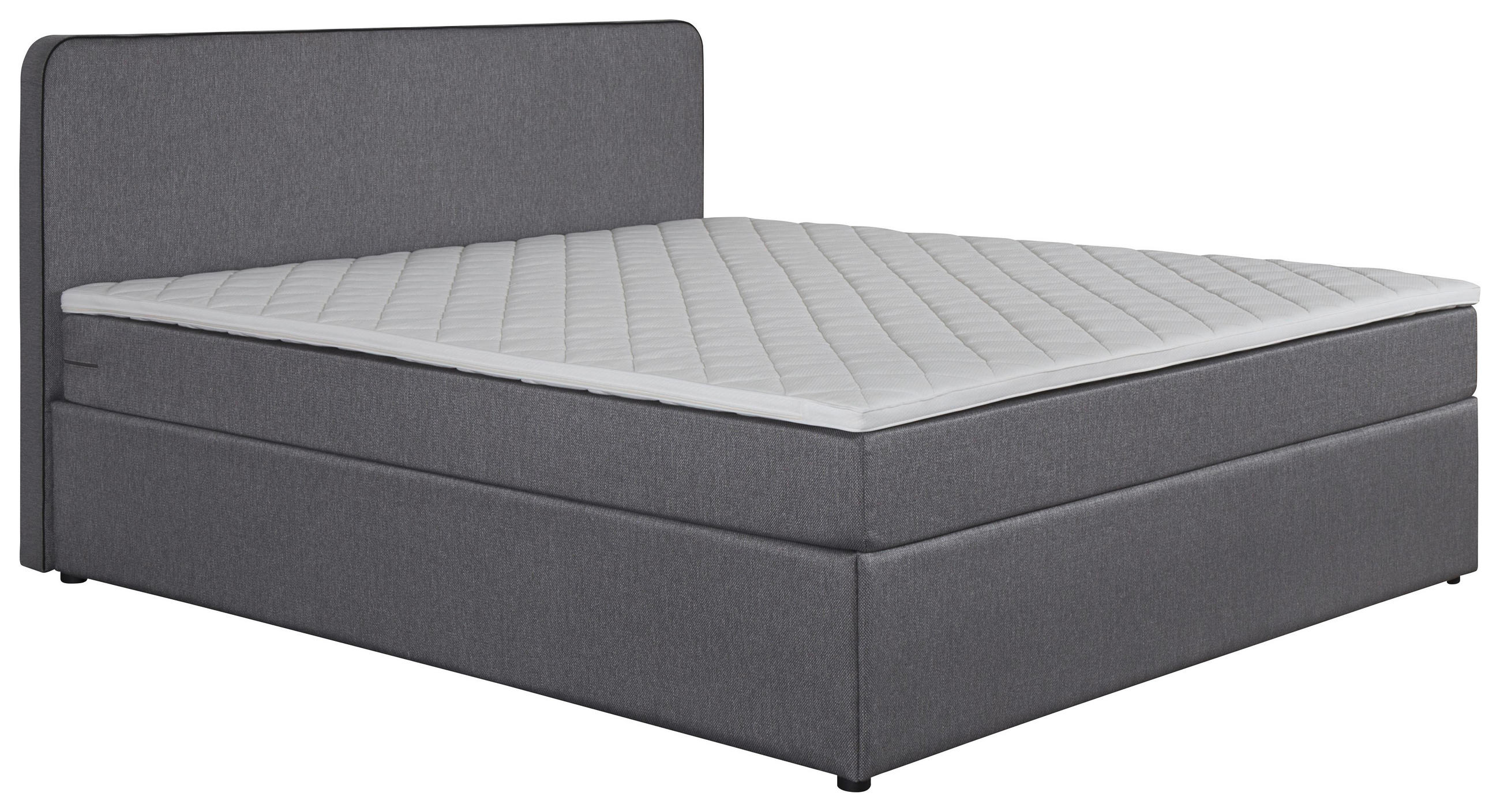 Boxspringbett FLORIDA BX1330 Stoff graphit Topper 140x200