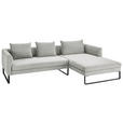ECKSOFA  in Cord Grau  284/178 cm  - Schwarz/Grau, KONVENTIONELL, Textil/Metall (284/178cm) - Hom`in