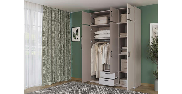 AUFSATZSCHRANK 72/43/54 cm   - Kaschmir/Schwarz, Basics, Holzwerkstoff/Metall (72/43/54cm) - Xora