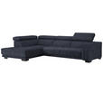 ECKSOFA in Mikrofaser Dunkelgrau  - Dunkelgrau/Schwarz, Design, Textil/Metall (207/301cm) - Xora