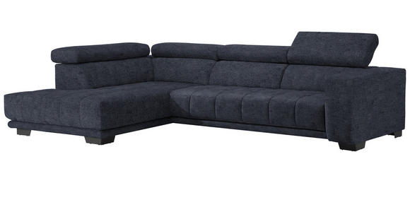 ECKSOFA in Mikrofaser Dunkelgrau 207/301 cm - Dunkelgrau/Schwarz, Design, Textil/Metall (207/301cm) - Xora