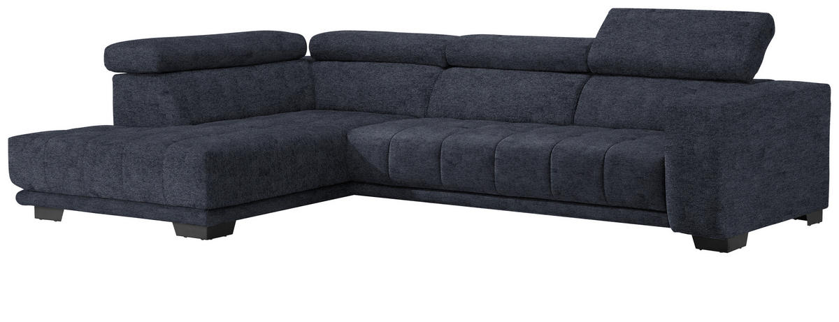 ECKSOFA in Mikrofaser Dunkelgrau  - Dunkelgrau/Schwarz, Design, Textil/Metall (207/301cm) - Xora