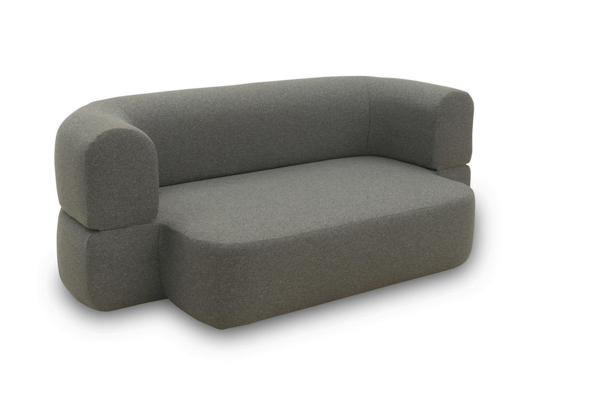 SCHLAFSOFA in Webstoff Dunkelgrau  - Dunkelgrau/Schwarz, Design, Kunststoff/Textil (208/78/115cm) - MID.YOU