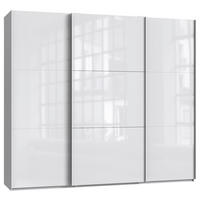 SCHWEBETÜRENSCHRANK 250/216/65 cm 3-türig Weiß, Weiß Hochglanz  - Weiß Hochglanz/Weiß, MODERN, Holzwerkstoff/Metall (250/216/65cm) - Hom`in