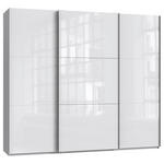 SCHWEBETÜRENSCHRANK 250/216/65 cm 3-türig Weiß, Weiß Hochglanz  - Weiß Hochglanz/Weiß, MODERN, Holzwerkstoff/Metall (250/216/65cm) - Hom`in