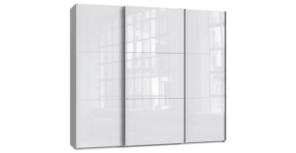 SCHWEBETÜRENSCHRANK 250/216/65 cm 3-türig Weiß, Weiß Hochglanz  - Weiß Hochglanz/Weiß, MODERN, Holzwerkstoff/Metall (250/216/65cm) - Hom`in
