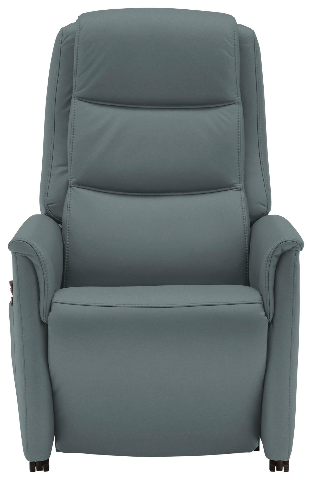 FERNSEHSESSEL Valdera  mit Relaxfunktion, Aufstehhilfe, Rücken echt Echtleder Blaugrau  - Blaugrau/Schwarz, KONVENTIONELL, Leder/Kunststoff (70/107/88cm) - Livetastic