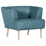 SESSEL in Cord Petrol  - Buchefarben/Petrol, Design, Holz/Textil (85/71/80cm) - Hom`in