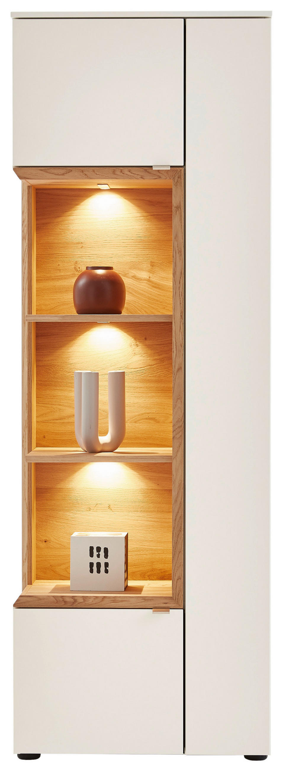 Thumbnail - Venjakob Vitrine, Weiß, Eiche, Metall, Eiche, furniert, 6 Fächer, 60x173x43 cm, Goldenes M, Made in Germany, Dgm, DGM-Em...