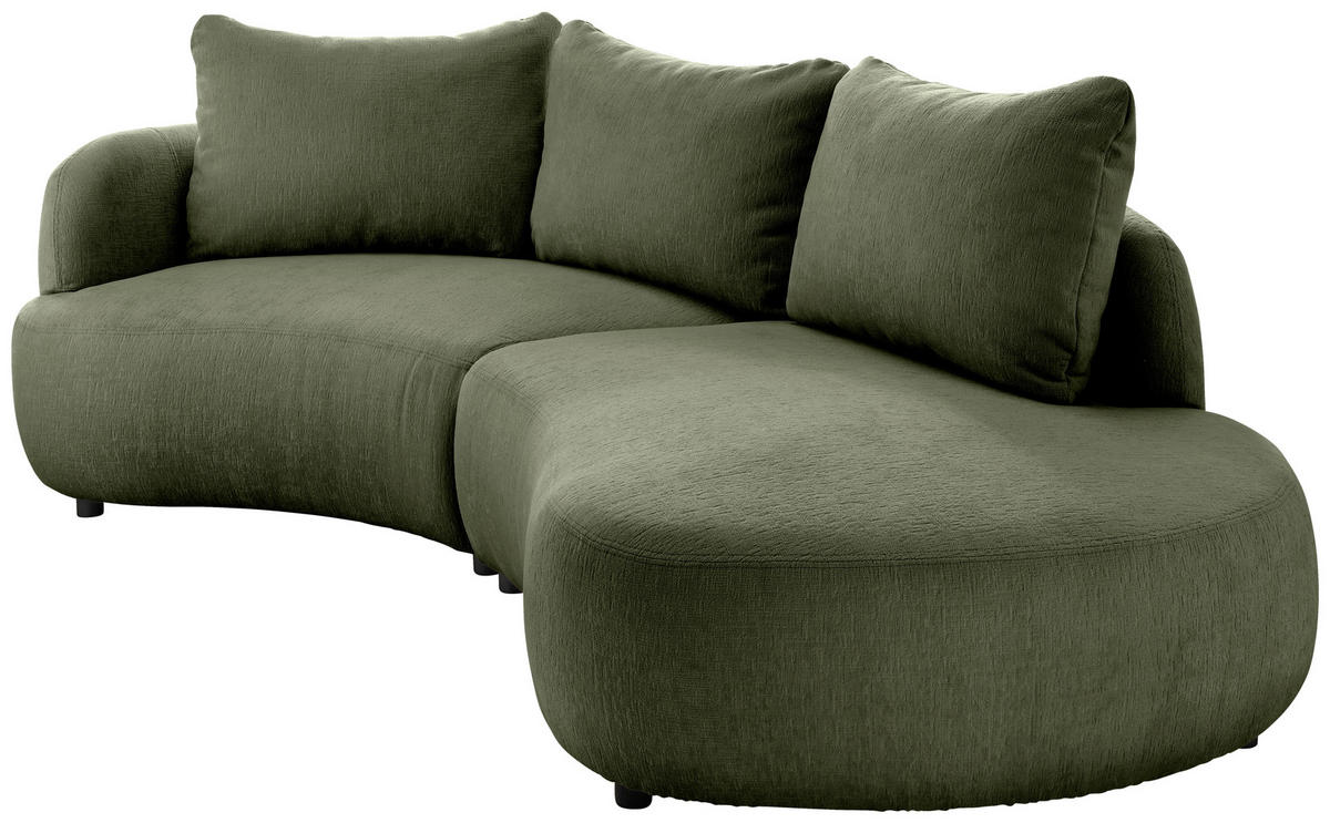 ECKSOFA in Mikrofaser Grün  - Schwarz/Grün, Modern, Kunststoff/Textil (139/250cm) - Livetastic