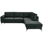 ECKSOFA Dunkelgrün Chenille  - Dunkelgrün/Schwarz, KONVENTIONELL, Textil/Metall (275/257cm) - Carryhome