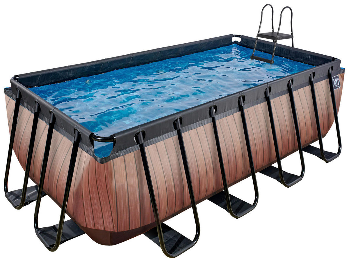 EXIT POOL WOOD 400X200 400/200/122 cm  - Braun, KONVENTIONELL, Metall (400/200/122cm) - EXIT Toys