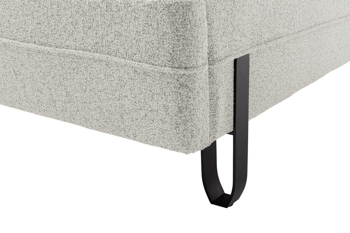 POLSTERBETT Beleuchtung 180/200 cm  in Creme  - Creme/Schwarz, MODERN, Textil/Metall (180/200cm) - Novel