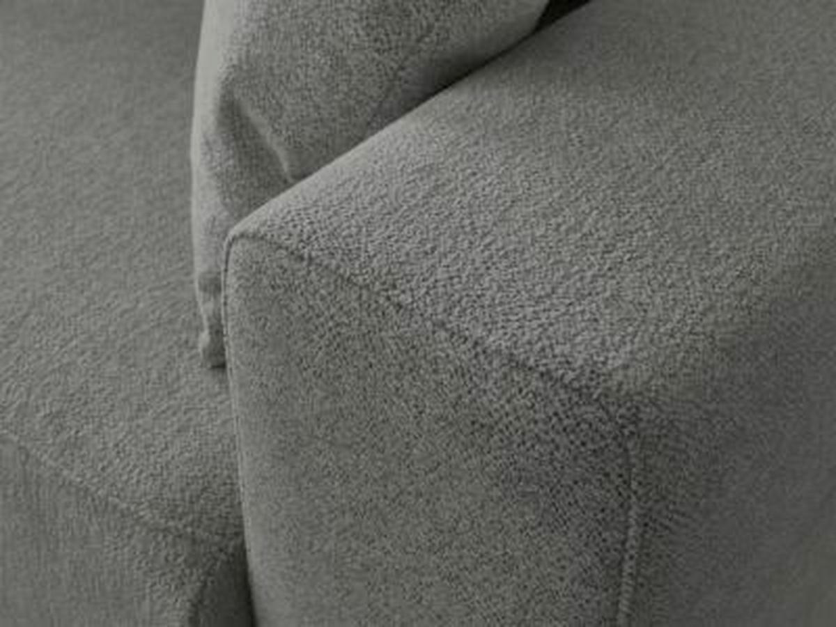 ECKSOFA Ottomane links  ATILLA Dunkelgrau Flachgewebe  - Dunkelgrau/Schwarz, MODERN, Kunststoff/Textil (149/244cm)
