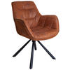 ARMLEHNSTUHL  in Struktur  - Schwarz/Braun, Design, Textil/Metall (62/83,5/63cm) - Hom`in