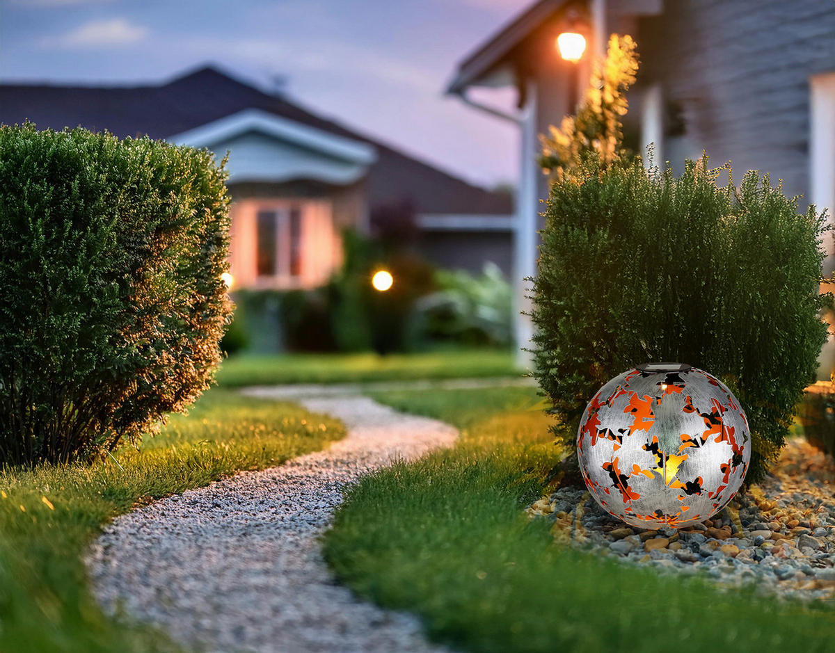 SOLARLEUCHTE SOLAR 27/37 cm   - Silberfarben/Schwarz, Design, Metall (27/37cm) - Globo