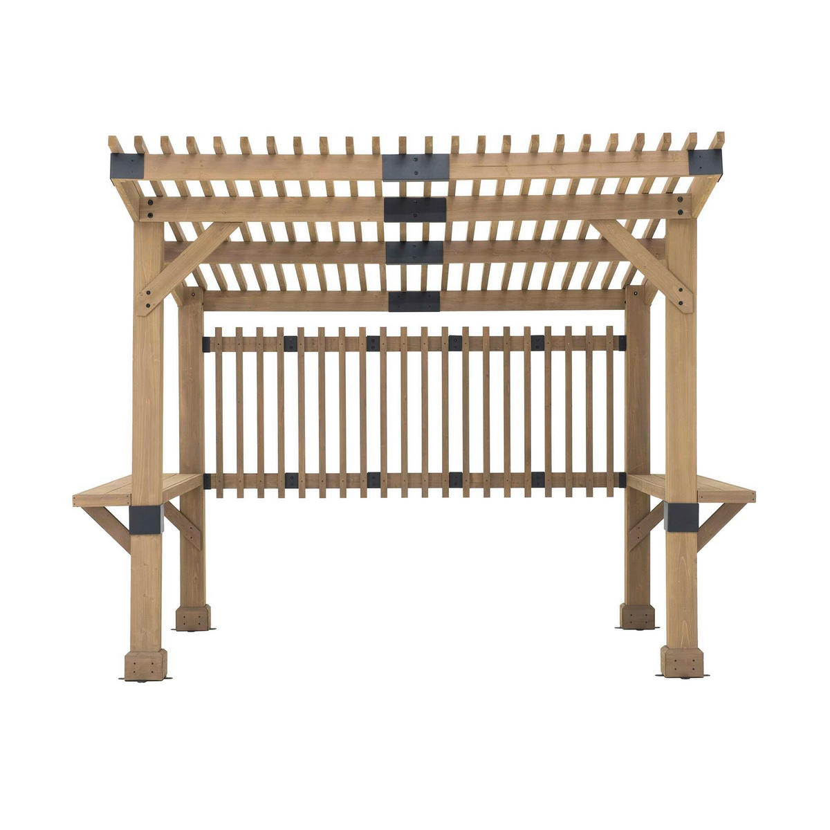 PERGOLA 309,6/239-256,4/274,5 cm  - Braun, Basics, Holz (309,6/239-256,4/274,5cm) - Modante