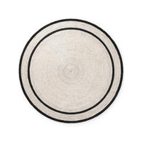 JUTETEPPICH Wohnzimmer 200 cm Jute Braided Creme, Schwarz rund  - Creme/Schwarz, Basics, Textil (200cm) - Hanse Home