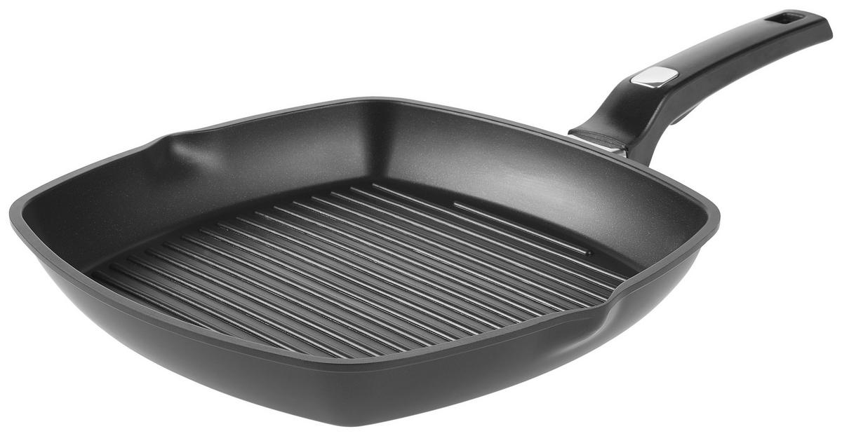 GRILLPANNA 28/28 cm  - stålfärgad/svart, Basics, metall/plast (28/28cm) - Homeware Profession.