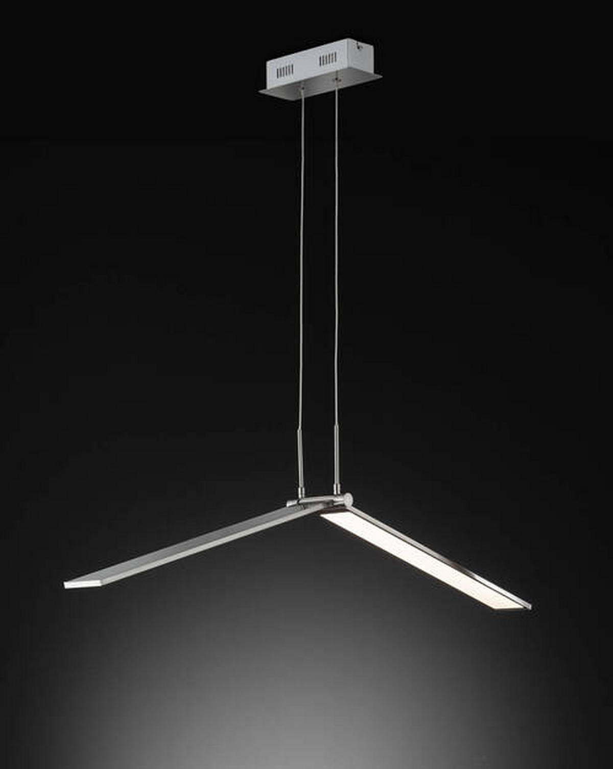 LED-HÄNGLAMPA 100/20/150 cm  - nickelfärgad, Design, metall (100/20/150cm) - Globo