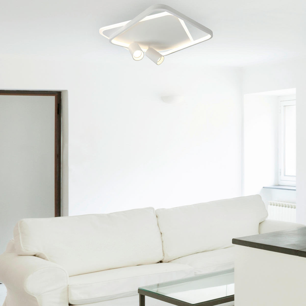 LED-DECKENLEUCHTE Parma  11/45.5/45.5 cm  - Weiß, Design, Metall (11/45.5/45.5cm)