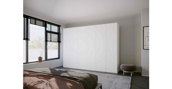 DREHTÜRENSCHRANK 301/223/60 cm 6-türig Weiß - Weiß, Trend, Glas/Holzwerkstoff (301/223/60cm) - Novel