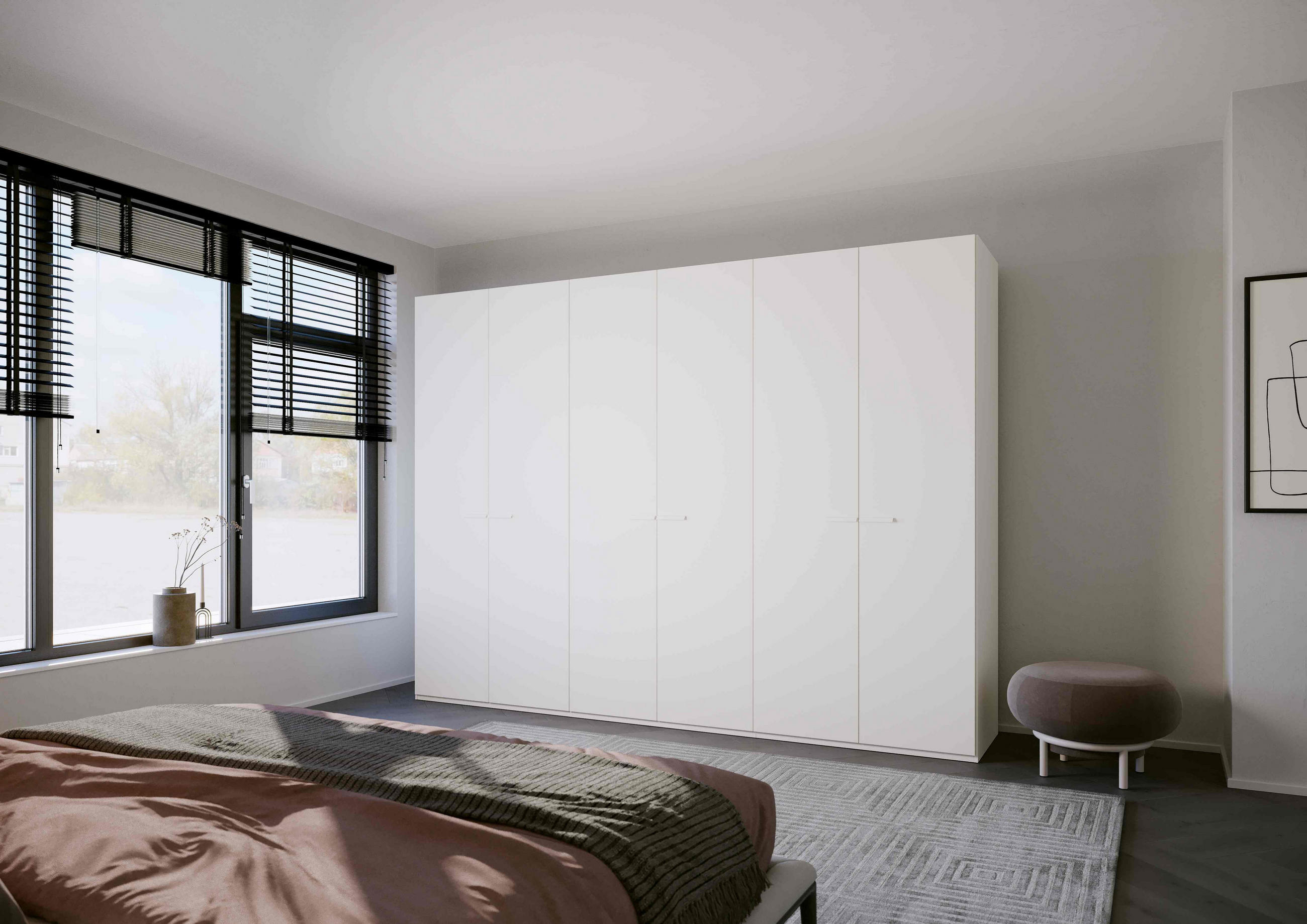 DREHTÜRENSCHRANK 301/223/60 cm 6-türig Weiß  - Weiß, Trend, Glas/Holzwerkstoff (301/223/60cm) - Novel