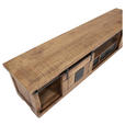 LOWBOARD  in 220/50/45 cm  - Schwarz/Naturfarben, KONVENTIONELL, Holz/Metall (220/50/45cm) - Landscape