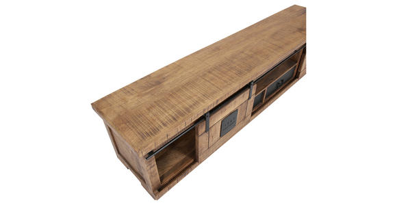 LOWBOARD in 220/50/45 cm - Schwarz/Naturfarben, KONVENTIONELL, Holz/Metall (220/50/45cm) - Landscape
