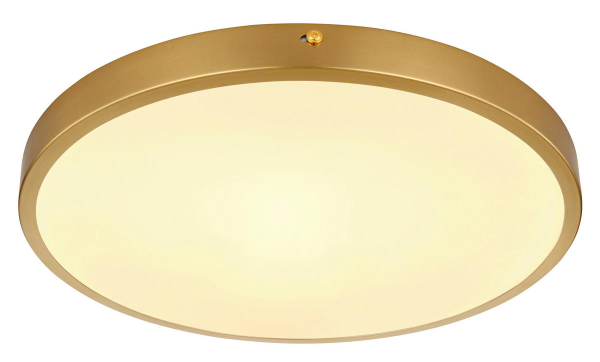 Plafonieră Cu Led - opal/alămiu, Konventionell, plastic/metal (35/3cm) - Globo