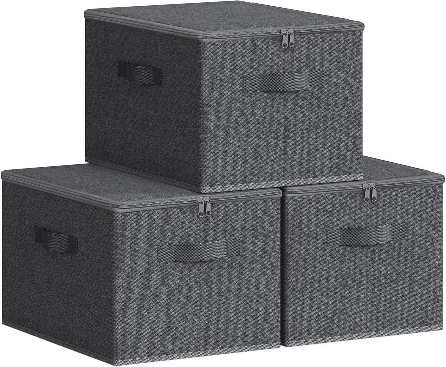 AUFBEWAHRUNGSBOXEN-SET     - Grau, Basics, Papier/Textil (40/25/30cm)