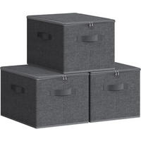 AUFBEWAHRUNGSBOXEN-SET     - Grau, Basics, Papier/Textil (40/25/30cm)