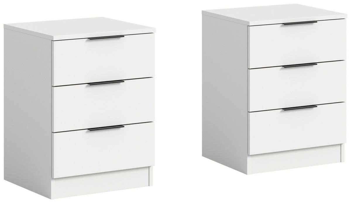 NACHTSCHRANKSET 45/60/40 cm  - Schwarz/Weiß, MODERN, Holzwerkstoff/Kunststoff (45/60/40cm) - MID.YOU