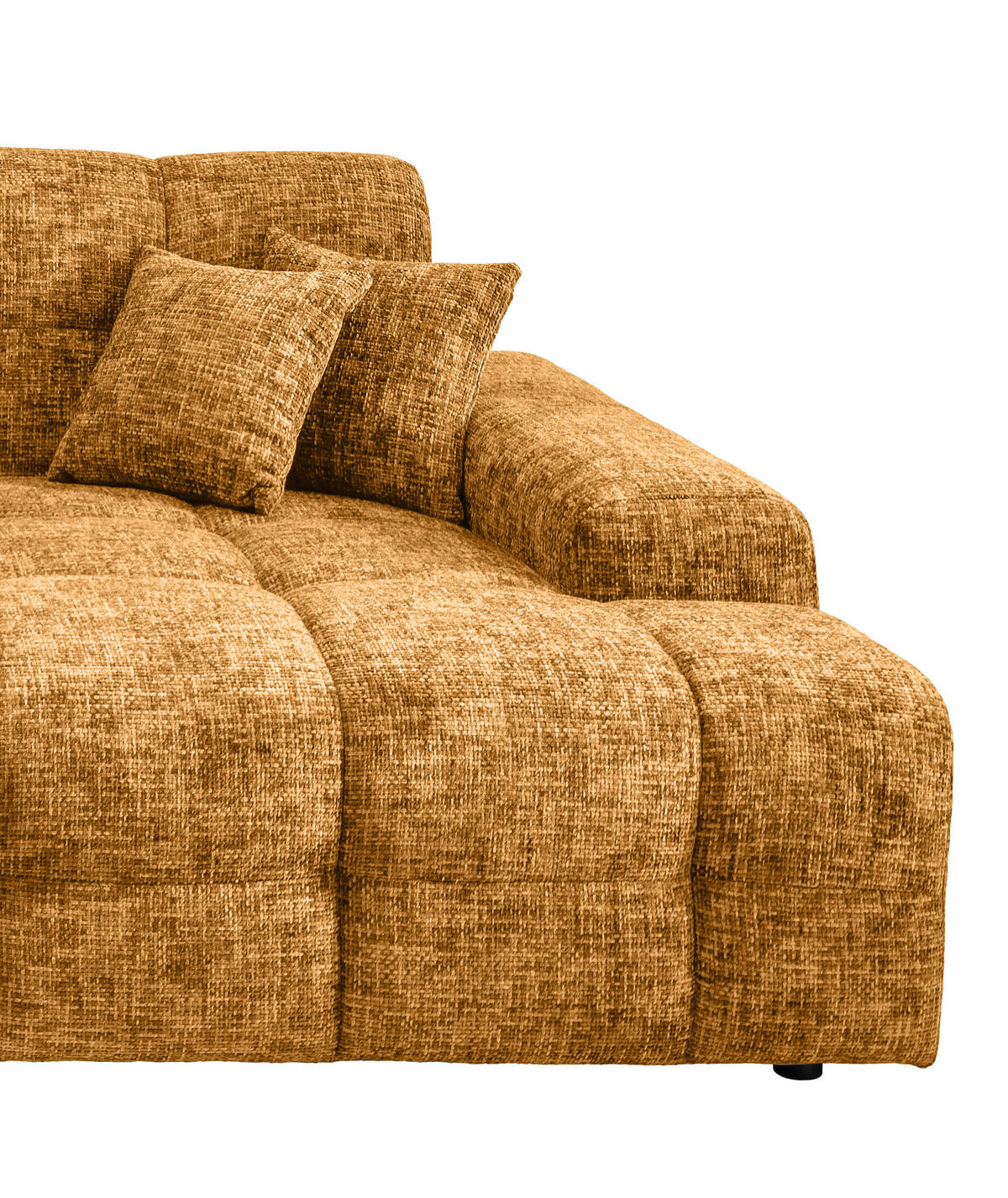 BIGSOFA in Struktur Goldfarben  - Goldfarben/Schwarz, MODERN, Kunststoff/Textil (304/87/155cm) - Livetastic