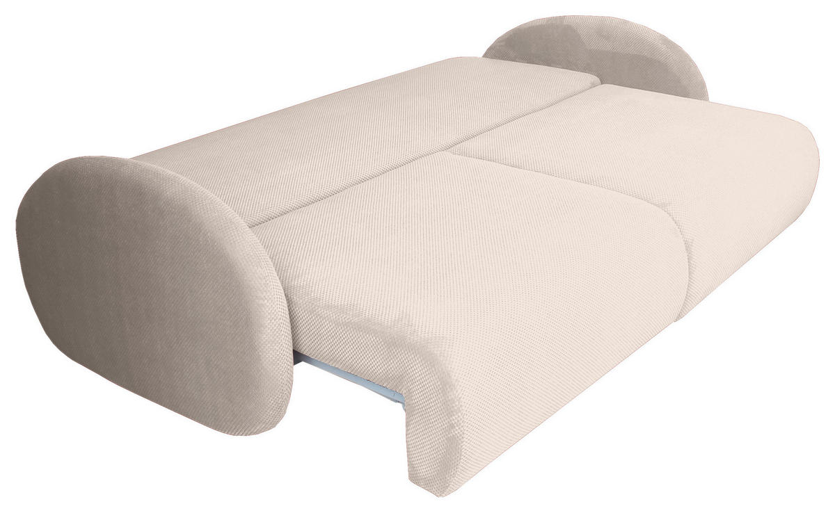 SCHLAFSOFA  mit Liegefunktion, Schlafen auf Sitzhöhe, Rücken echt Chenille Creme  - Creme/Schwarz, KONVENTIONELL, Kunststoff/Textil (222/90/100cm) - Carryhome