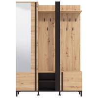 GARDEROBE  in 134,5/192,5/34,5 cm  - Schwarz/Eiche Artisan, Basics, Holzwerkstoff (134,5/192,5/34,5cm) - Carryhome